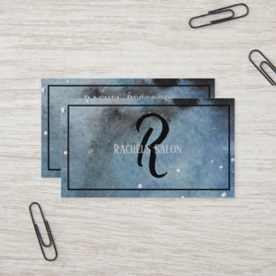 Tarjeta De Visita Monograma Resumen de la acuarela del arte moderno