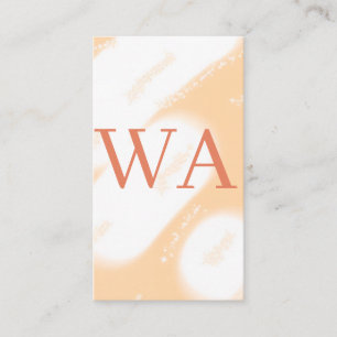 Tarjeta De Visita Monograma retro blanco naranja melocotón pastel no