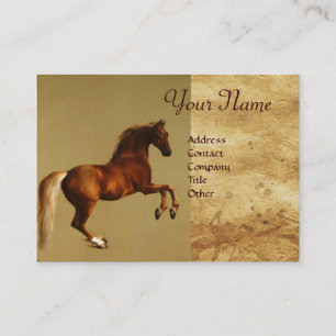 Tarjeta De Visita Monograma ROJO del pergamino del CABALLO