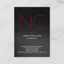 Monograma rojo negro gris simple llano único