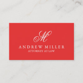 Tarjeta De Visita Monograma rojo profesional elegante