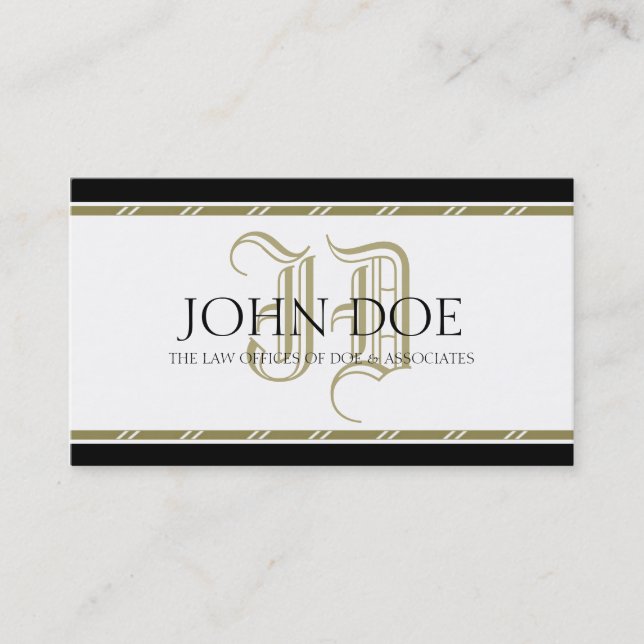 Tarjeta De Visita Monograma romano del oro del abogado - (Anverso)