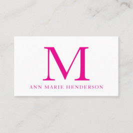 Tarjeta De Visita Monograma rosa caliente