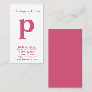 Tarjeta De Visita monograma rosa grande