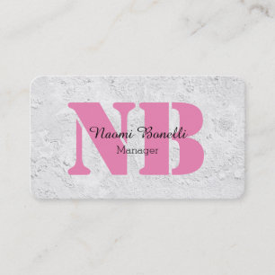 Tarjeta De Visita Monograma rosa gris femenino profesional