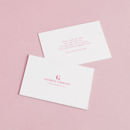 Tarjeta De Visita Monograma Rosa Personalizado Moderno Profesional