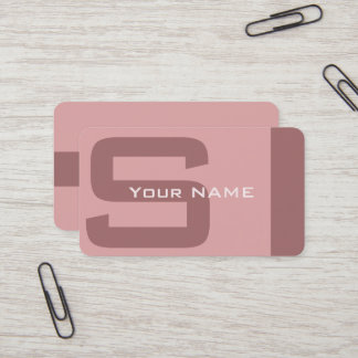 Tarjeta De Visita Monograma rosa simple y moderno