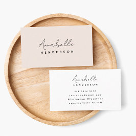 Tarjeta De Visita Monograma Rubor Pink | Femeninas Minimalistas mode
