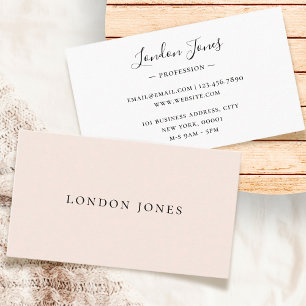 Tarjeta De Visita Monograma Rubor Rosa Moderno Feminina Minimalista