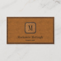 Monograma Rústico Sencillo Elegante De Cuero Vinta