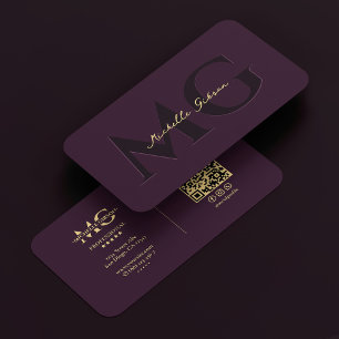 Tarjeta De Visita Monograma sencillo elegante profesional de lujo mo