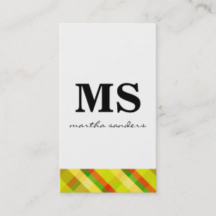 Tarjeta De Visita Monograma Serif Argyle de acento