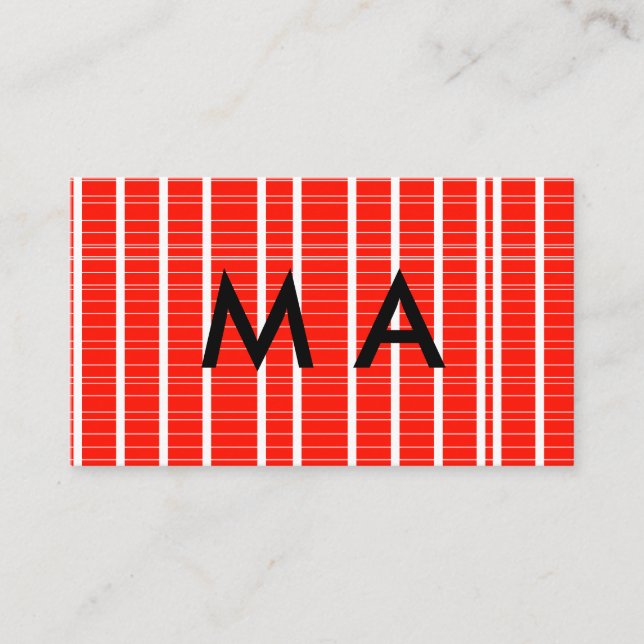 Tarjeta De Visita Monograma simple añada su letra de nombre man mini (Anverso)