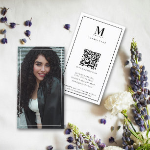 Tarjeta De Visita Monograma simple de fotografía completa profesiona