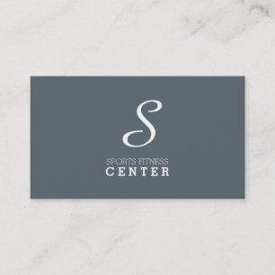 Tarjeta De Visita Monograma simple (gris azul pizarra)