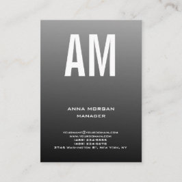 Tarjeta De Visita Monograma simple gris claro