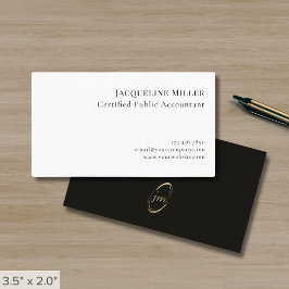 Tarjeta De Visita Monograma simple profesional elegante