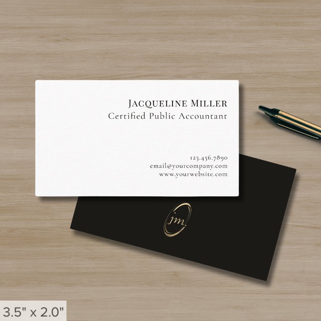 Tarjeta De Visita Monograma simple profesional elegante (Subido por el creador)