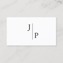 Tarjeta De Visita Monograma simple profesional moderno blanco