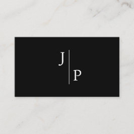 Tarjeta De Visita Monograma simple profesional moderno negro