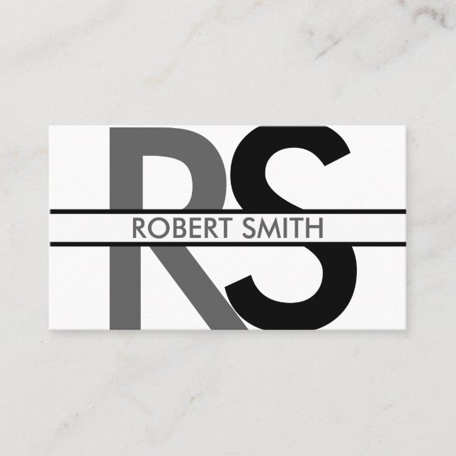 Tarjeta De Visita Monograma simple y placa de nombre (Anverso)