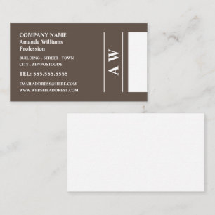 Tarjeta De Visita Monograma simplista, Minimalista
