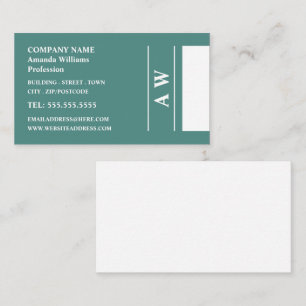 Tarjeta De Visita Monograma simplista, Minimalista