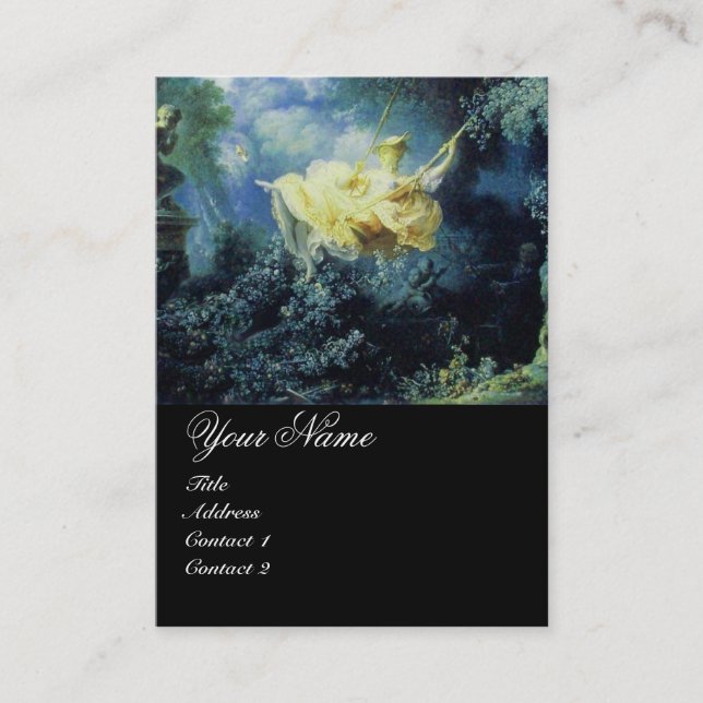 Tarjeta De Visita MONOGRAMA SWING ,Negro amarillo verde azul (Anverso)