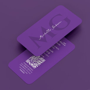 Tarjeta De Visita Monograma Terapéutico Real Púrpura