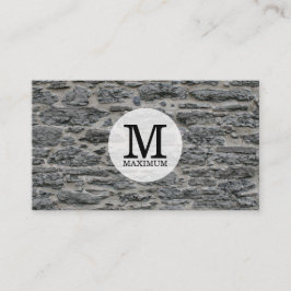 Tarjeta De Visita Monograma tipo serio / Piedra