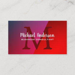 Tarjeta De Visita Monograma   Tonos de Glos Rojo