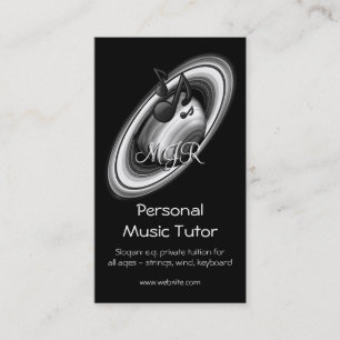 Tarjeta De Visita Monograma, Tutor de música, anillos de saturación 