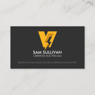 Tarjeta De Visita Monograma V del contratista eléctrico