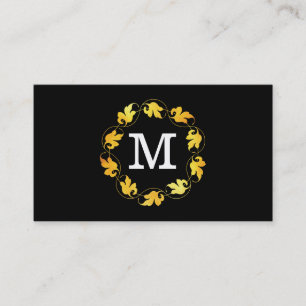 Tarjeta De Visita Monograma/variación floral   Lux (oro)