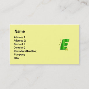Tarjeta De Visita monograma verde de E