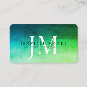 Tarjeta De Visita Monograma verde esmeralda