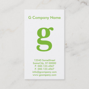 Tarjeta De Visita monograma verde grande