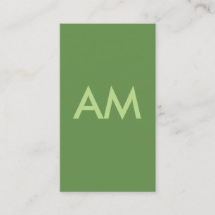 Tarjeta De Visita Monograma Verde Minimalista