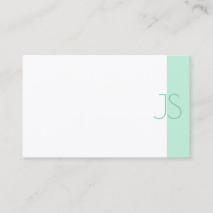 Tarjeta De Visita Monograma verde simple y elegante profesional