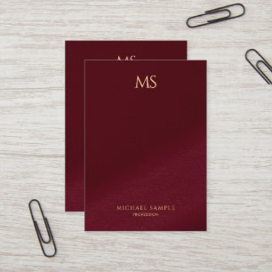 Tarjeta De Visita Monograma vertical de texto dorado chic lujoso gru