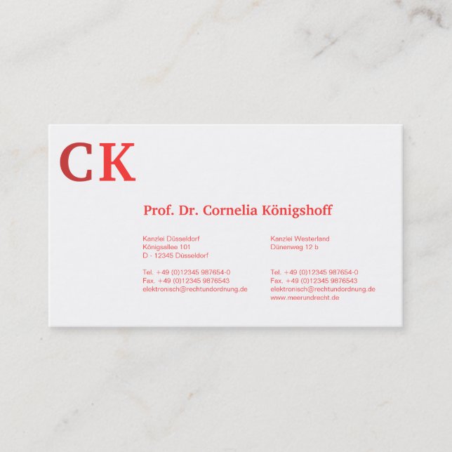 Tarjeta De Visita Monograma Visitenkarten (Anverso)