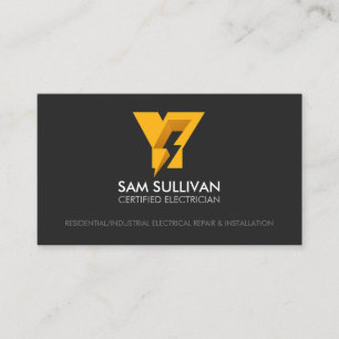 Tarjeta De Visita Monograma Y de contratista eléctrico