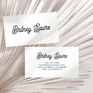 Tarjeta De Visita Monograma y nombre personalizados de blanco negro 