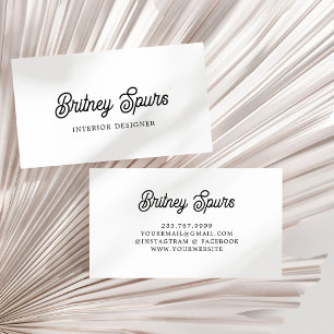 Tarjeta De Visita Monograma y nombre personalizados de blanco negro 