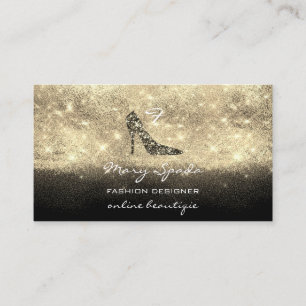 Tarjeta De Visita Monograma Zapatos Talos Purpurinas de oro Logo QR 