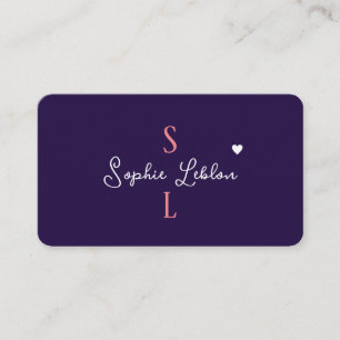 Tarjeta De Visita Monogramación de la caligrafía romántica