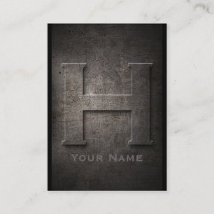 Tarjeta de visita Monogramada H Metalizado en bron