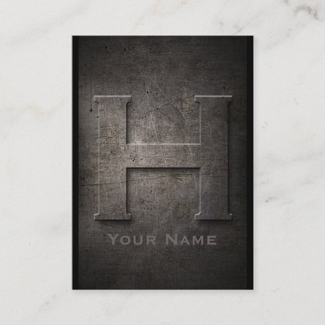 Tarjeta de visita Monogramada H Metalizado en bron (Anverso)