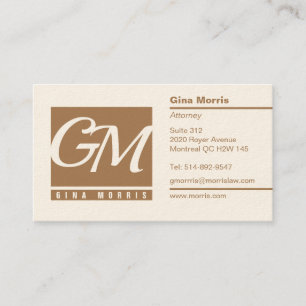 Tarjeta de visita monogramada profesional