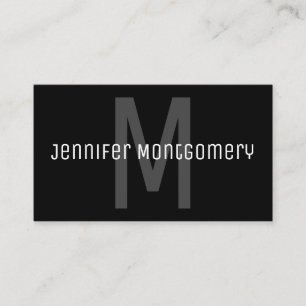 Tarjeta De Visita Monogramado de blanco gris negro Minimalista moder